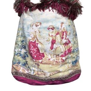Victorian styles bag fringe lined 3 inside pockets
